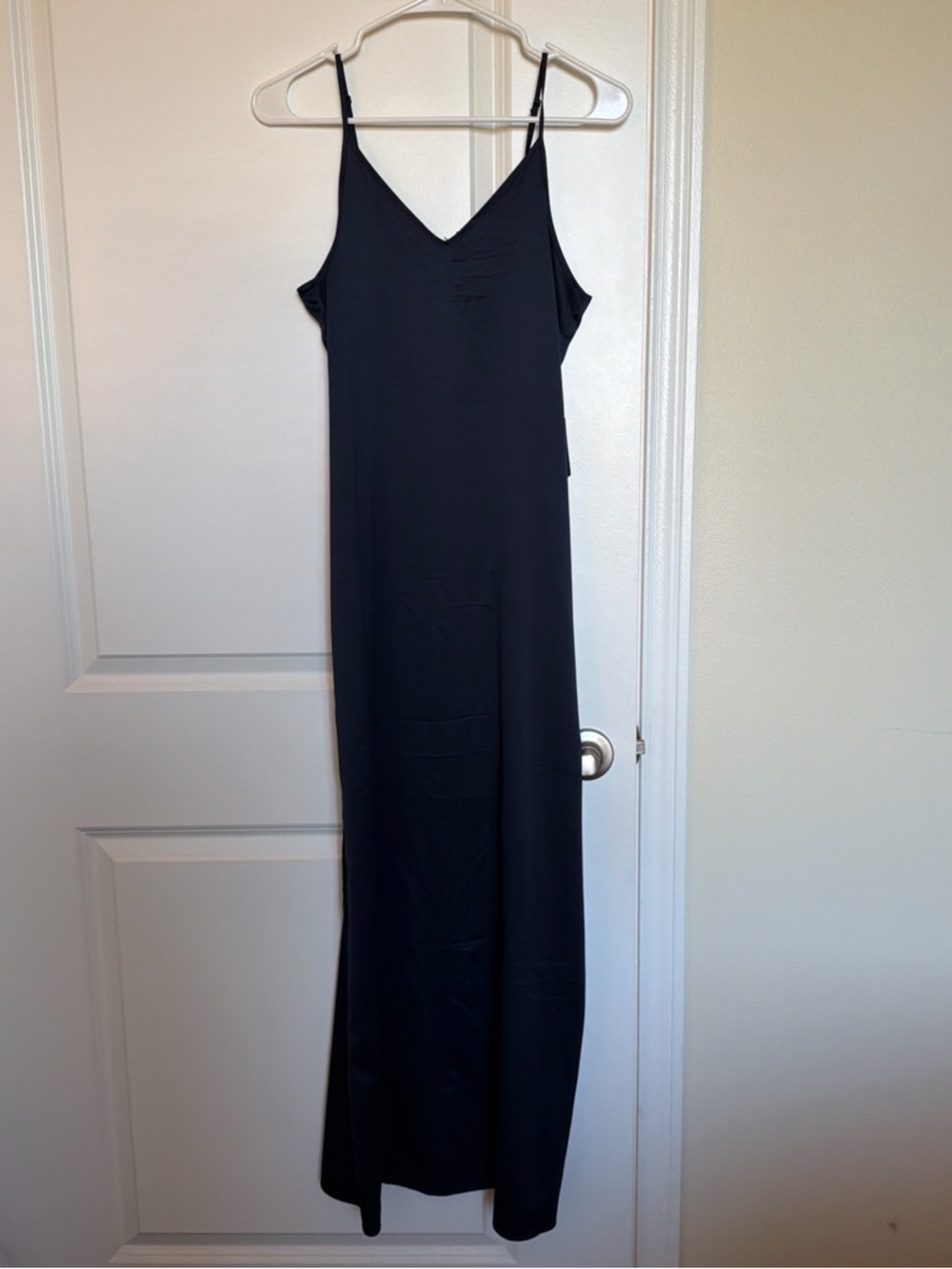 Express Navy Maxi Slip Dress with Spaghetti Straps